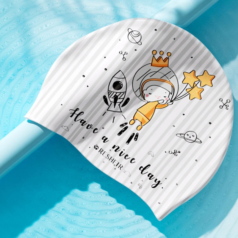 Cartoon Kids Silicone Swimming Cap Waterproof Swim Hat Main image