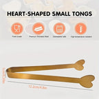 Small Gold Serving Tongs – Stainless Steel Mini Buffet & Appetizer Tongs