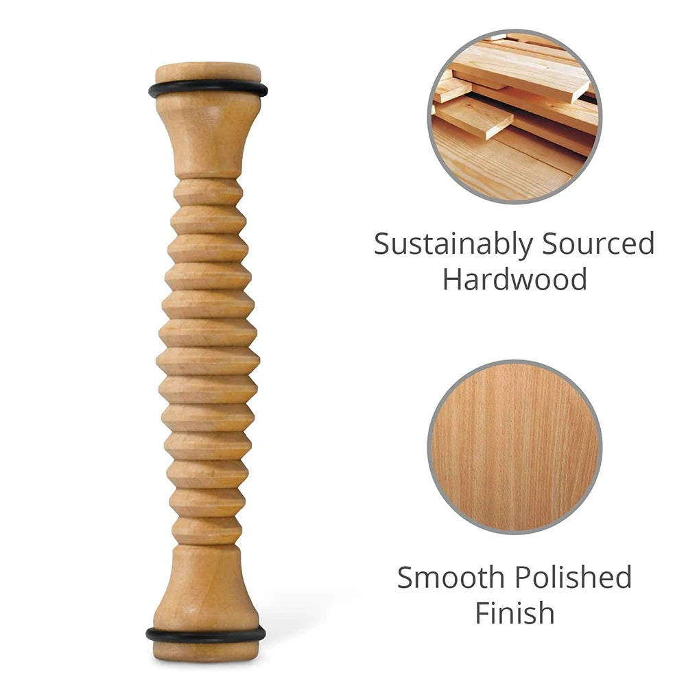 Wooden Foot Roller Massager for Plantar Fasciitis & Stress Relief