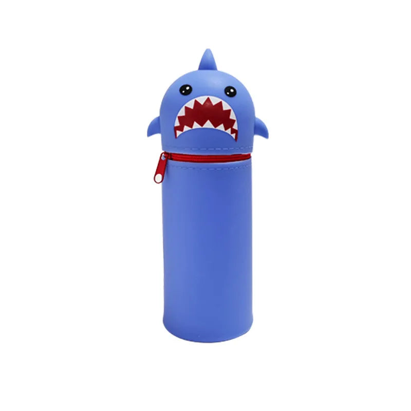 Cute Animal Silicone Pencil Case 2-in-1 Zipper Pen Pouch