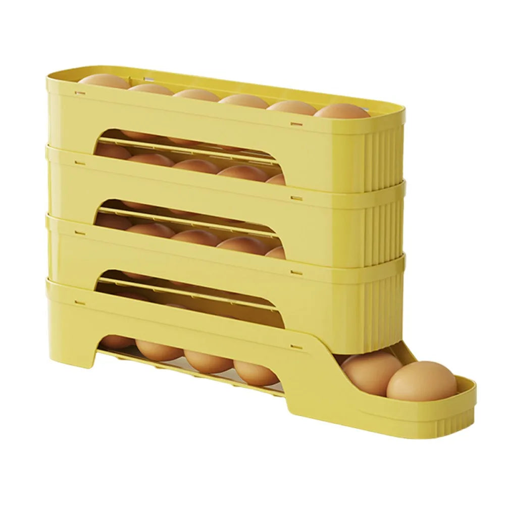 Rolling Egg Storage Box Fridge Egg Organizer