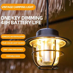 Retro LED Camping Lantern Rechargeable Outdoor Hanging Light
