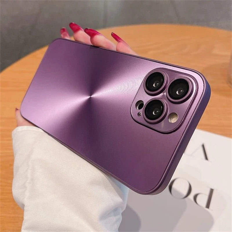 Laser Aurora Matte CD Case for iPhone 11 12 13 14 15 16 Pro Max
