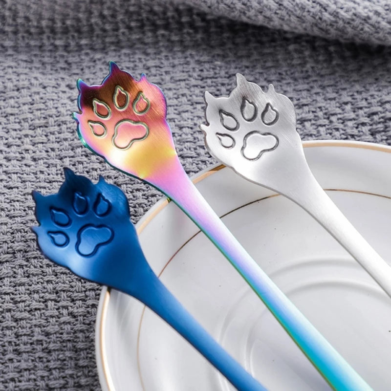 Cat Paw Teaspoon 304 Stainless Steel – Cute Coffee & Ice Cream Spoon Gift