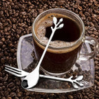Leaf Coffee Spoon Set Stainless Steel – Gold & Silver Dessert Stirring Spoons