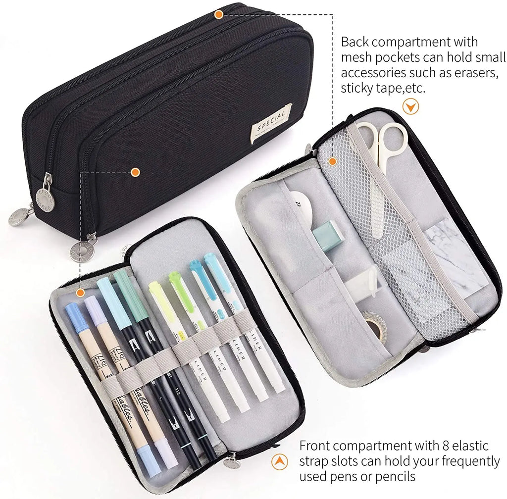 Large Capacity Pencil Case Aesthetic Pen Bag Stationery Organizer