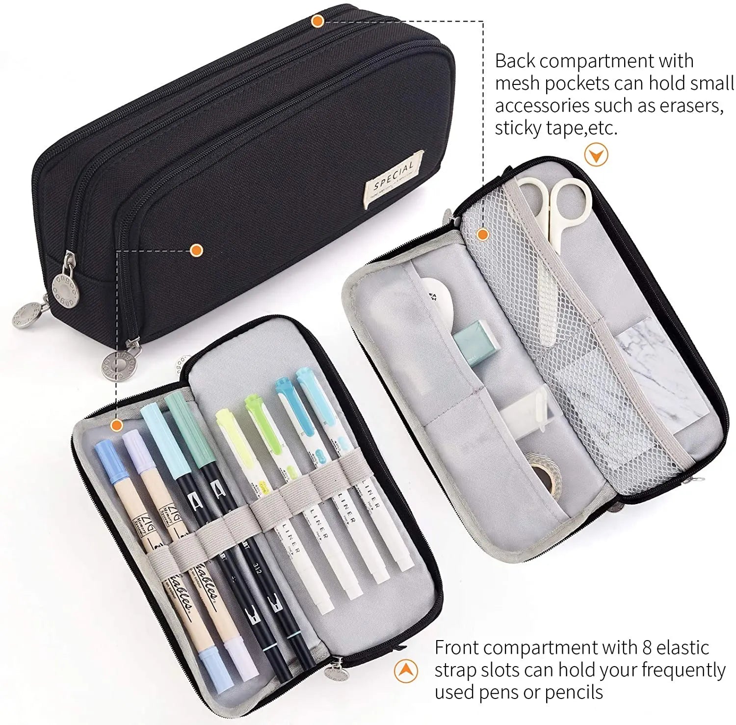 Large Capacity Pencil Case Aesthetic Pen Bag Stationery Organizer