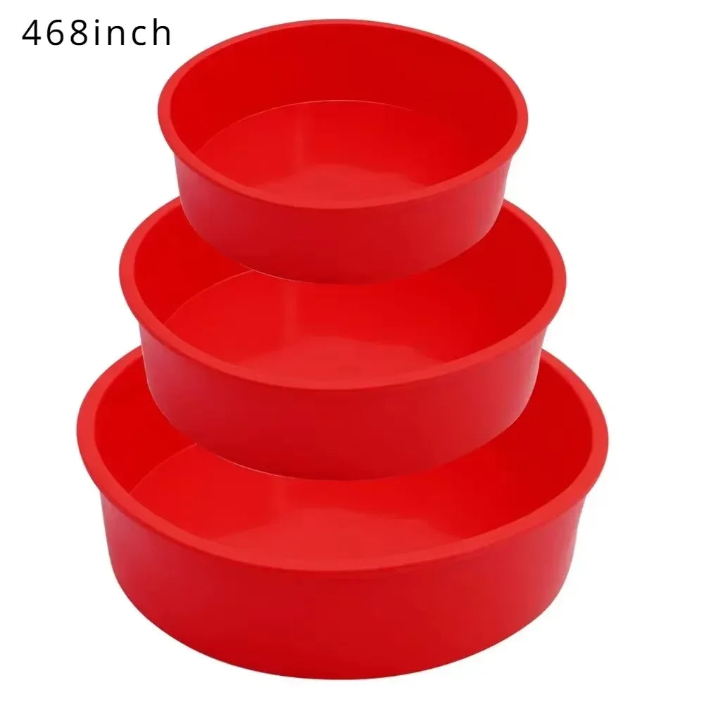 Silicone Round Cake Mold Nonstick Mousse & Dessert Baking Pan (4/6/8 Inch)