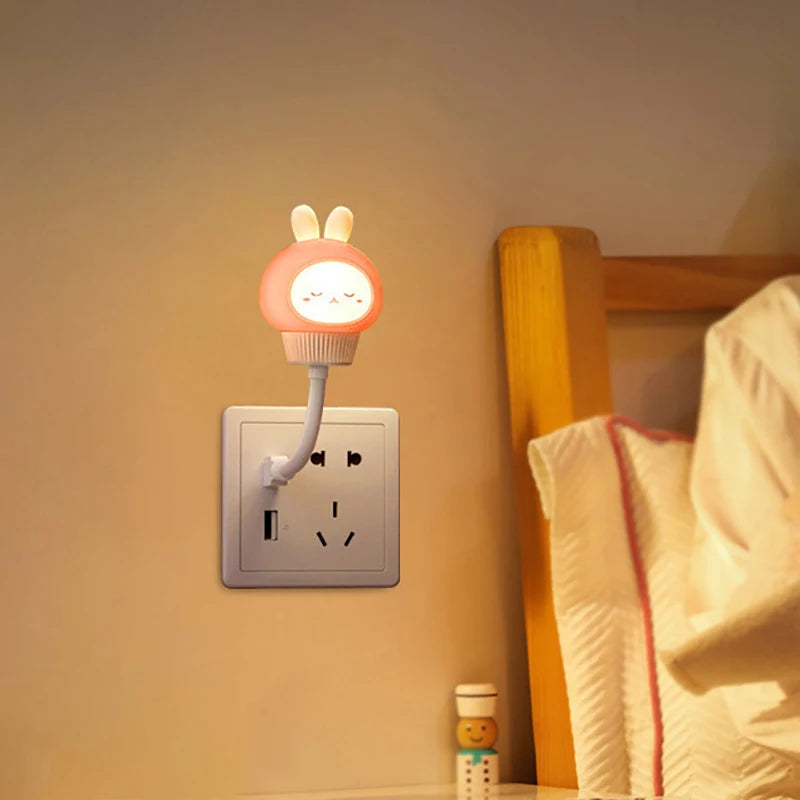 Cute Cartoon USB Night Light for Kids Bedroom Décor