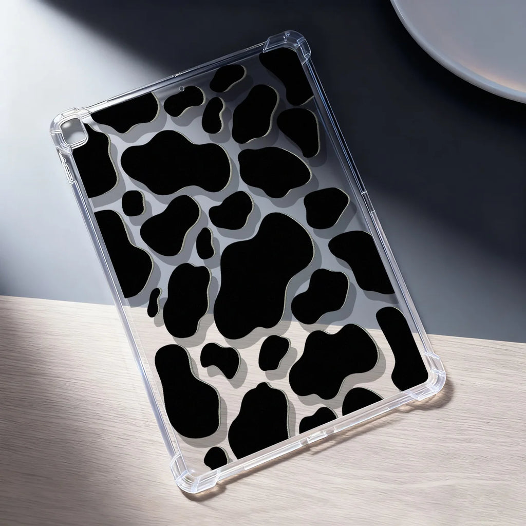 Clear Cow Print iPad Case A16 10th 11 Air 13 Pro 12.9 Mini 4 5 6