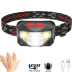8 Modes LED Motion Sensor Headlamp COB Head Light