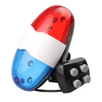 Bicycle Police Siren Horn 6 LED Strobe Light Bike Safety Bell