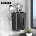 Kitchen Sink Utensil Caddy Wall Mounted Drain Rack with Hooks