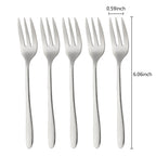 Gold Stainless Steel Fruit Fork Set Cake, Salad & Snack Cutlery (1–6Pcs)