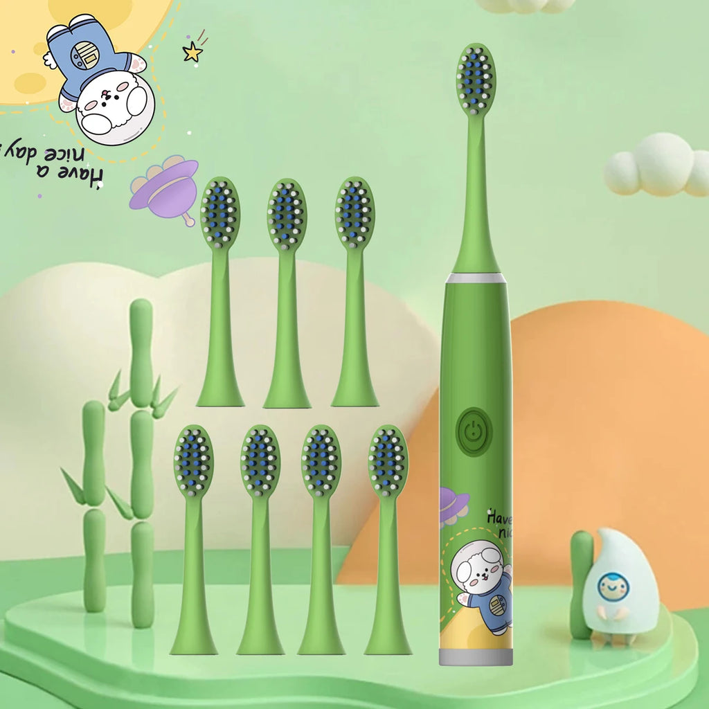 Kids Electric Toothbrush Cartoon Space Series Soft Cleaning Brush