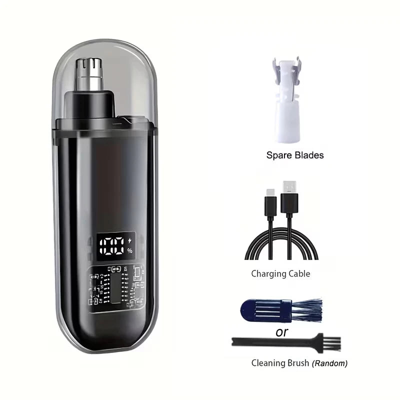 2-in-1 Electric Ear and Nose Hair Trimmer Painless Eyebrow Clipper Men