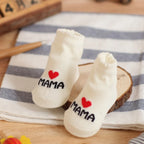 Newborn Baby Socks 2 Pairs Cute Mama Papa Cotton Crew Socks