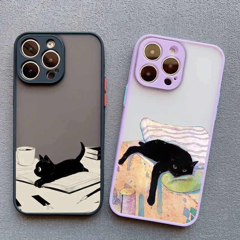 Funny Cat Phone Case for iPhone 11 12 13 14 15 16 17 Pro Max