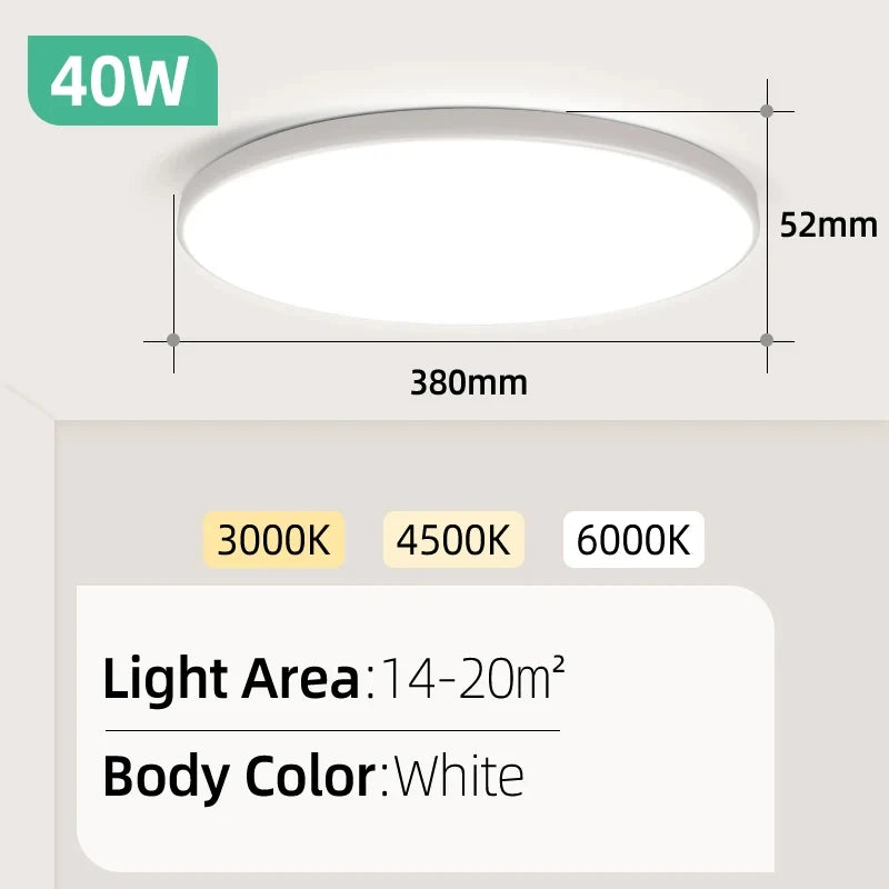 Ultra Thin LED Ceiling Lamp for Bedroom & Living Room