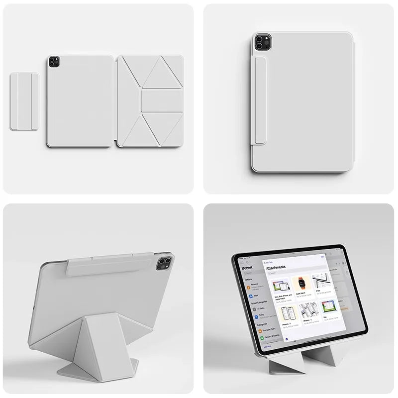 Magnetic Smart Folio Case for iPad Air Pro 13 Mini A17 Pro Cover