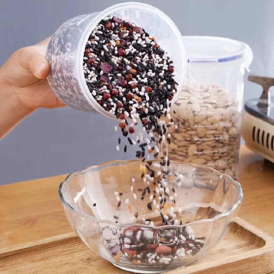 Large Airtight Grain Storage Container Plastic Kitchen Food Storage Jar