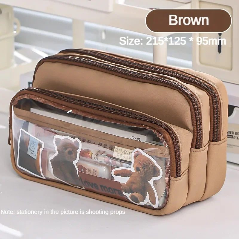 Transparent Pencil Case Large Capacity Storage Bag
