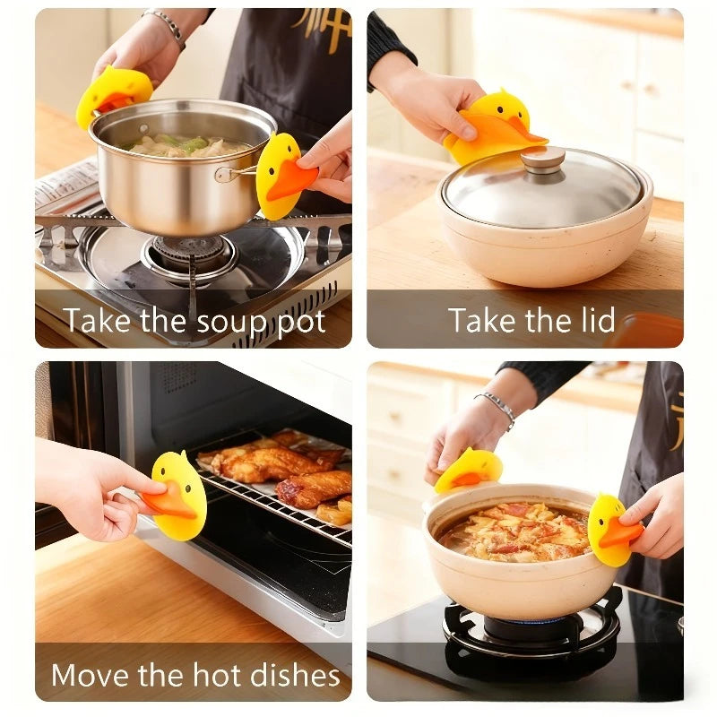 Silicone Duck Oven Mitts – Heat Resistant BBQ & Pot Holder Gloves (2PCS) Secondary image
