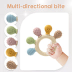 Silicone Baby Ring Teether Sensory Chew Toy 0-12M