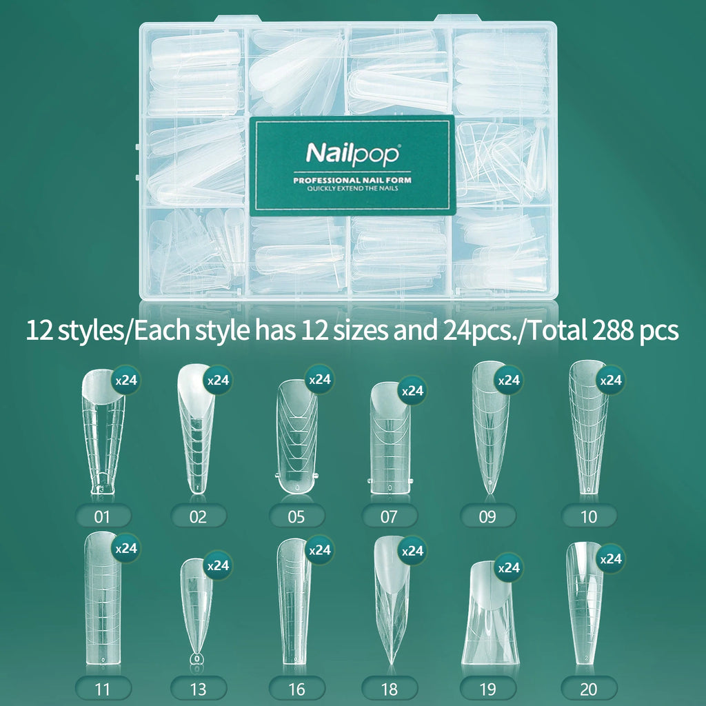 Nailpop Dual Forms Reusable Nail Extension Molds with Scale Design