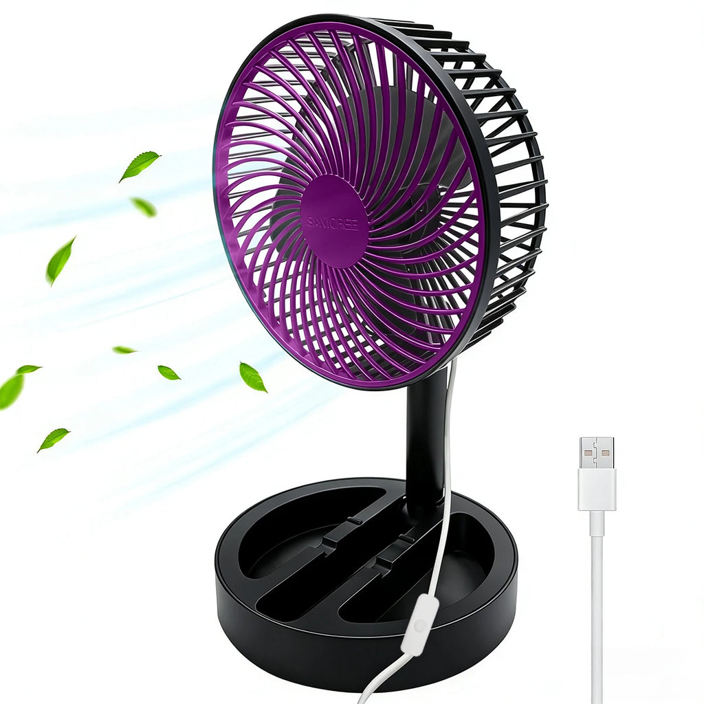 USB Plug-In Mini Fan UK Foldable Portable Cooling Desk Fan