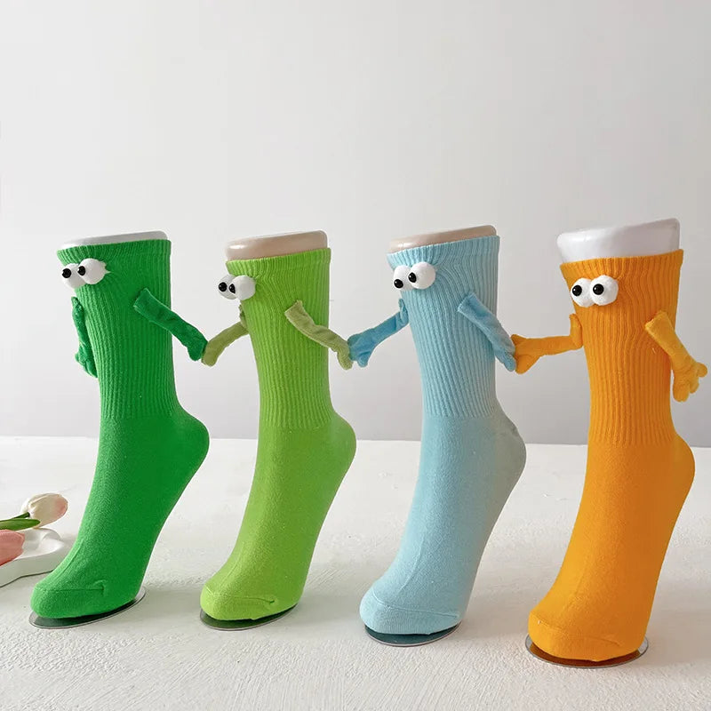Magnetic Holding Hands Socks Funny Couple Gift Men Women Socks