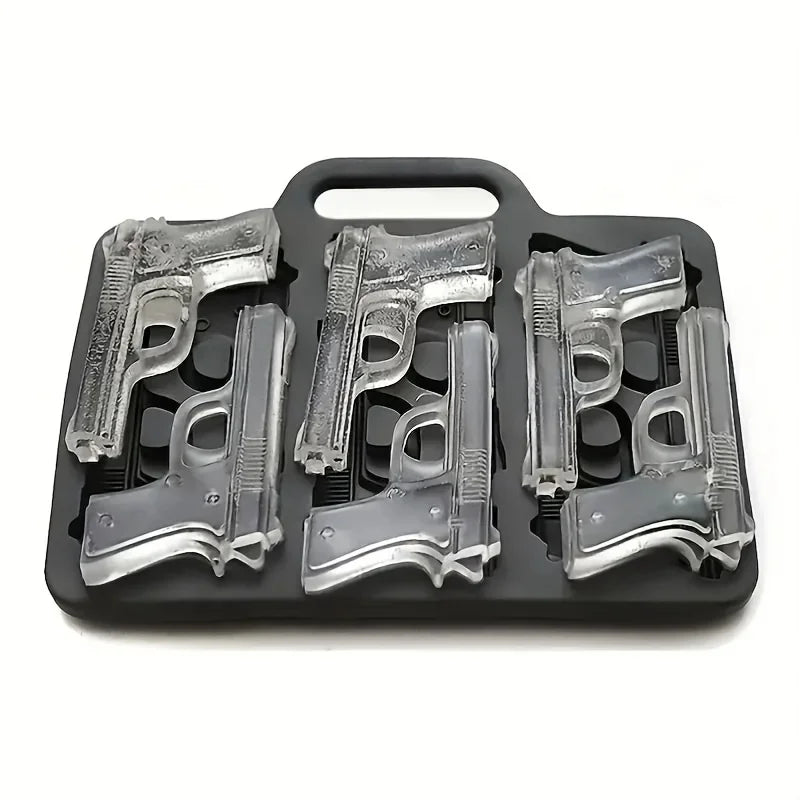 Diamond Rose Gun Shape Ice Cube Mold Silicone Cocktail Ice Maker Tray