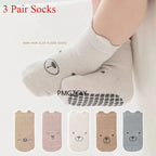 3/5 Pairs Baby Non-Slip Animal Socks for Boys & Girls
