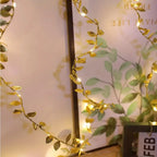 Golden Leaves Fairy Lights 20 LED Copper Wire String
