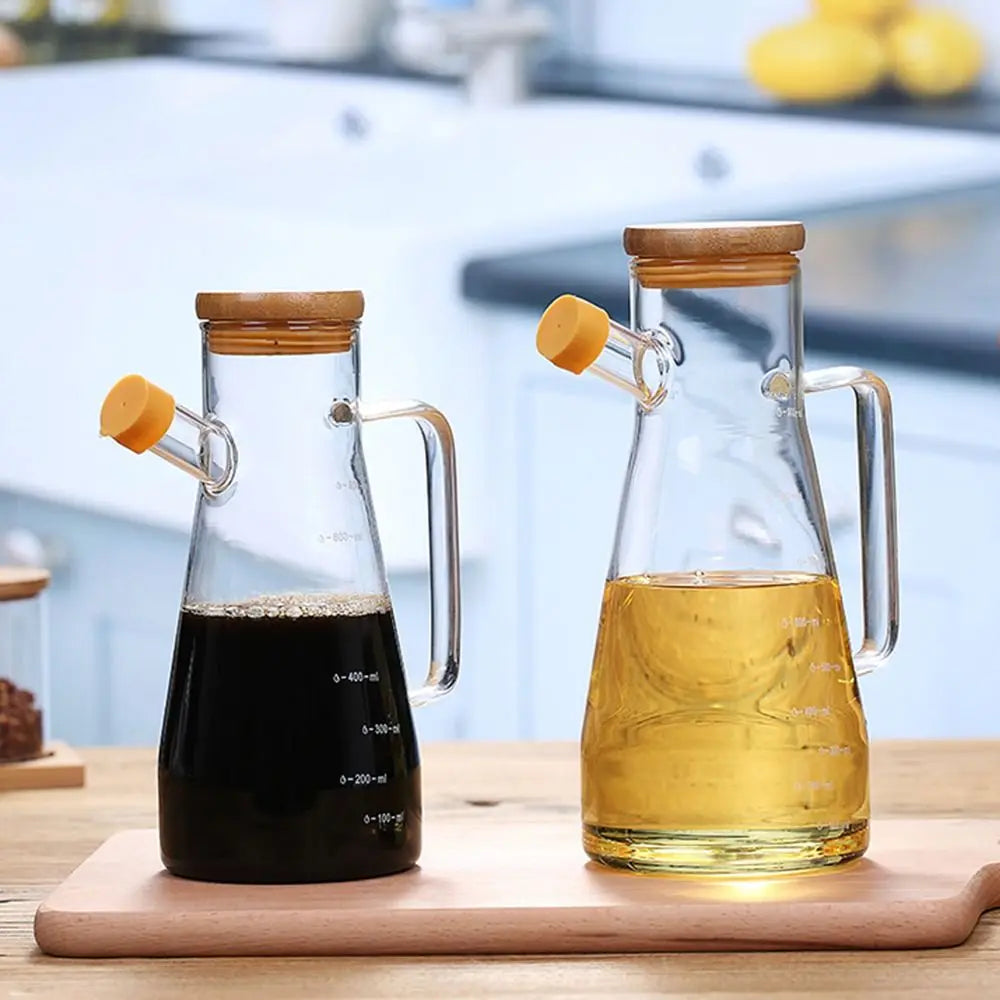 900/1000ml Glass Oil Bottle Heat Resistant Oil Dispenser with Handle Main image