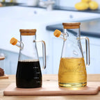 900/1000ml Glass Oil Bottle Heat Resistant Oil Dispenser with Handle