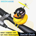 Cartoon Yellow Duck Bike Bell LED Helmet Duck Bicycle Accessory