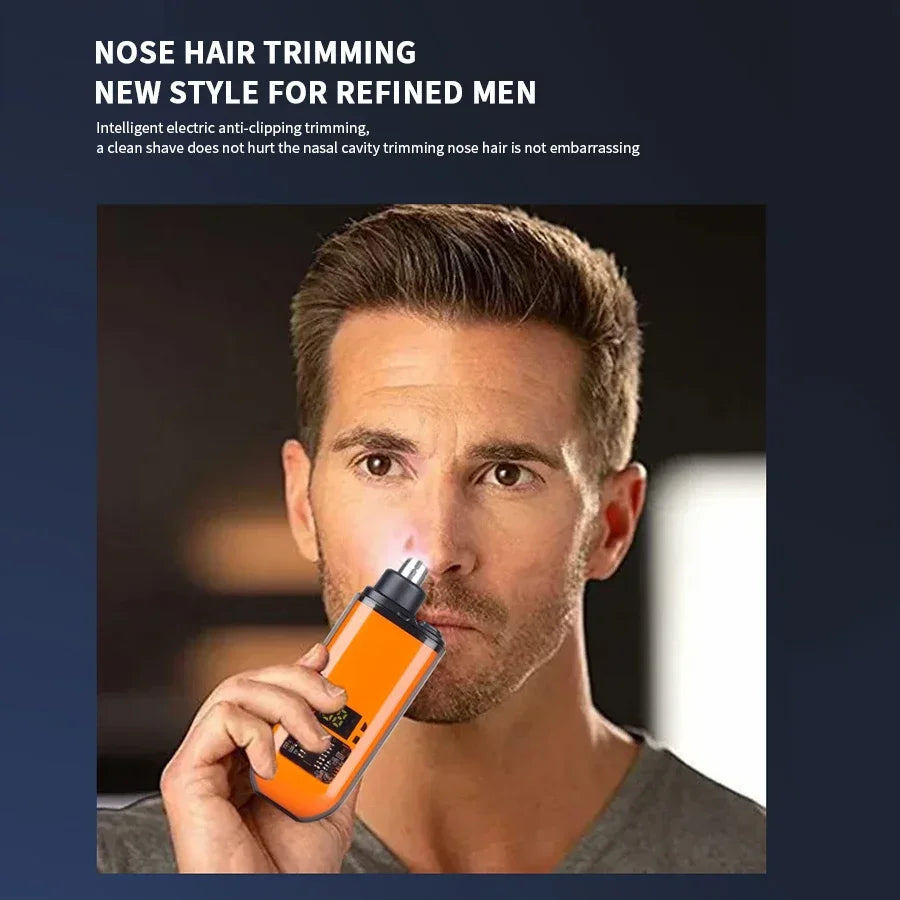 2-in-1 Electric Ear and Nose Hair Trimmer Painless Eyebrow Clipper Men