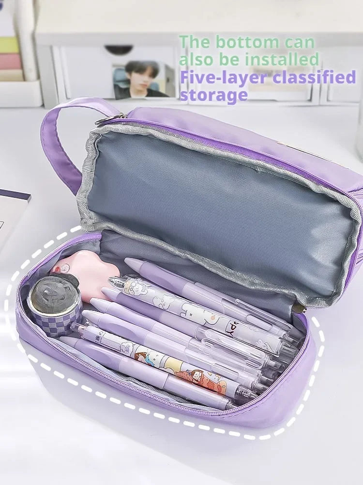 Large Capacity Pencil Case Macaron Color School Pen Bag