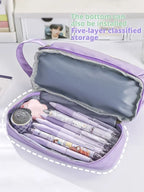 Large Capacity Pencil Case Macaron Color School Pen Bag