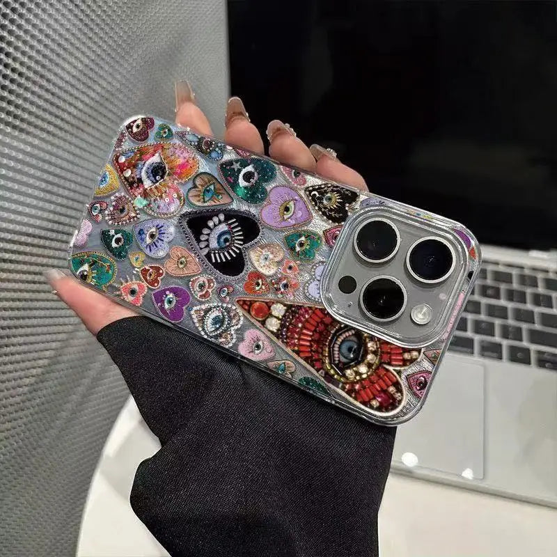 Aesthetic Love Painted Phone Case for iPhone 16 15 14 13 12 Pro Max