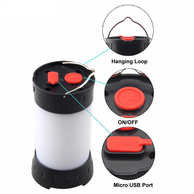 USB Rechargeable Mini Camping Light 5 Modes Lantern