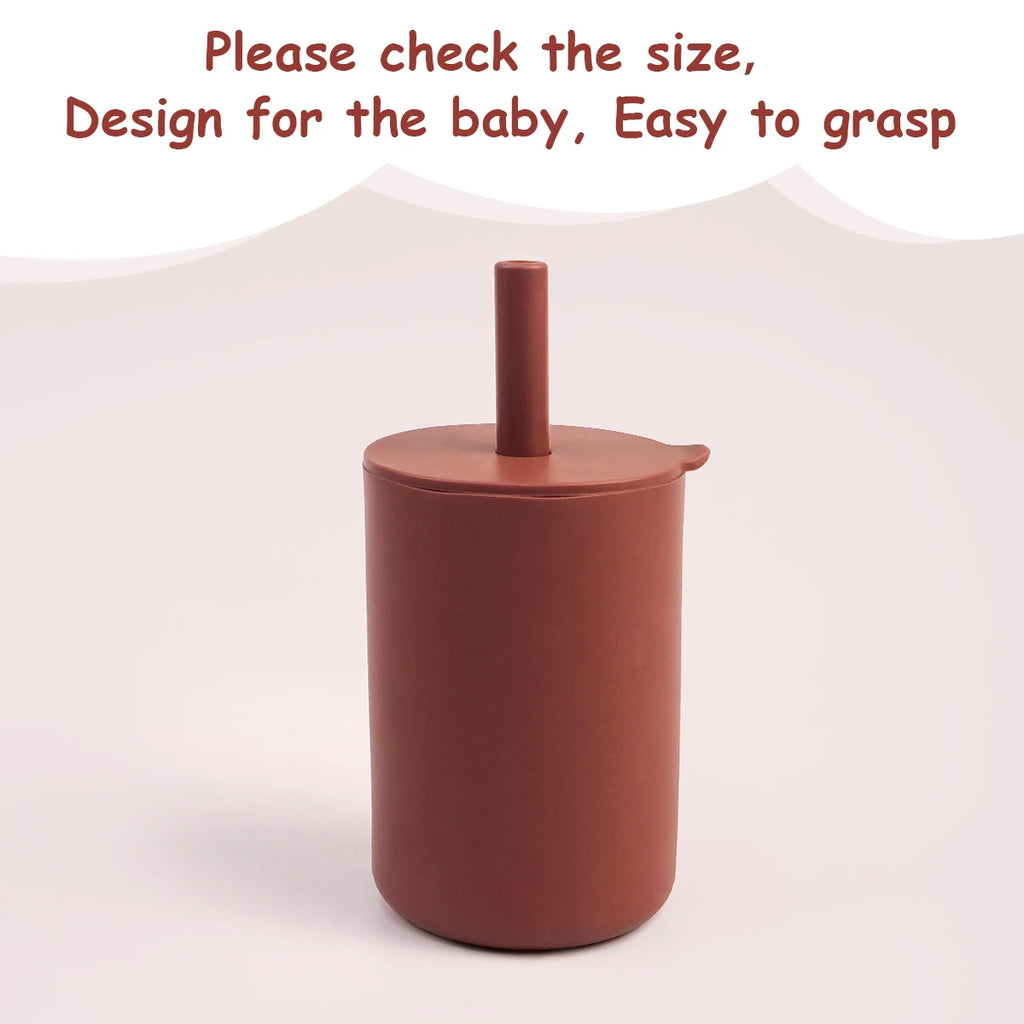 Baby Silicone Straw Cup BPA Free Toddler Water Bottle