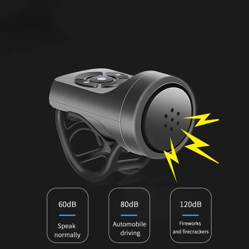 USB Rechargeable Electric Bike Bell 4-Mode Bicycle Horn with Anti-Theft Alarm Main image