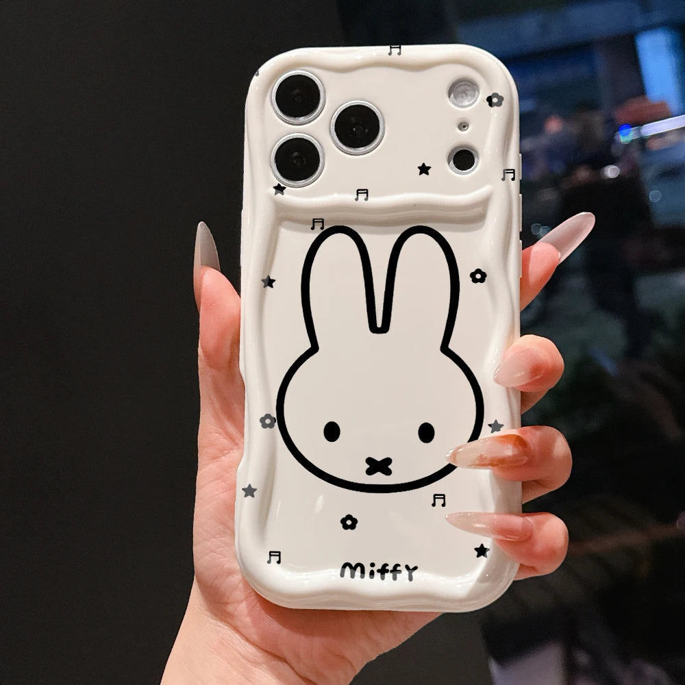 Cute Rabbit 3D Wave Case for Google Pixel 7 8 9 10 Pro Cover