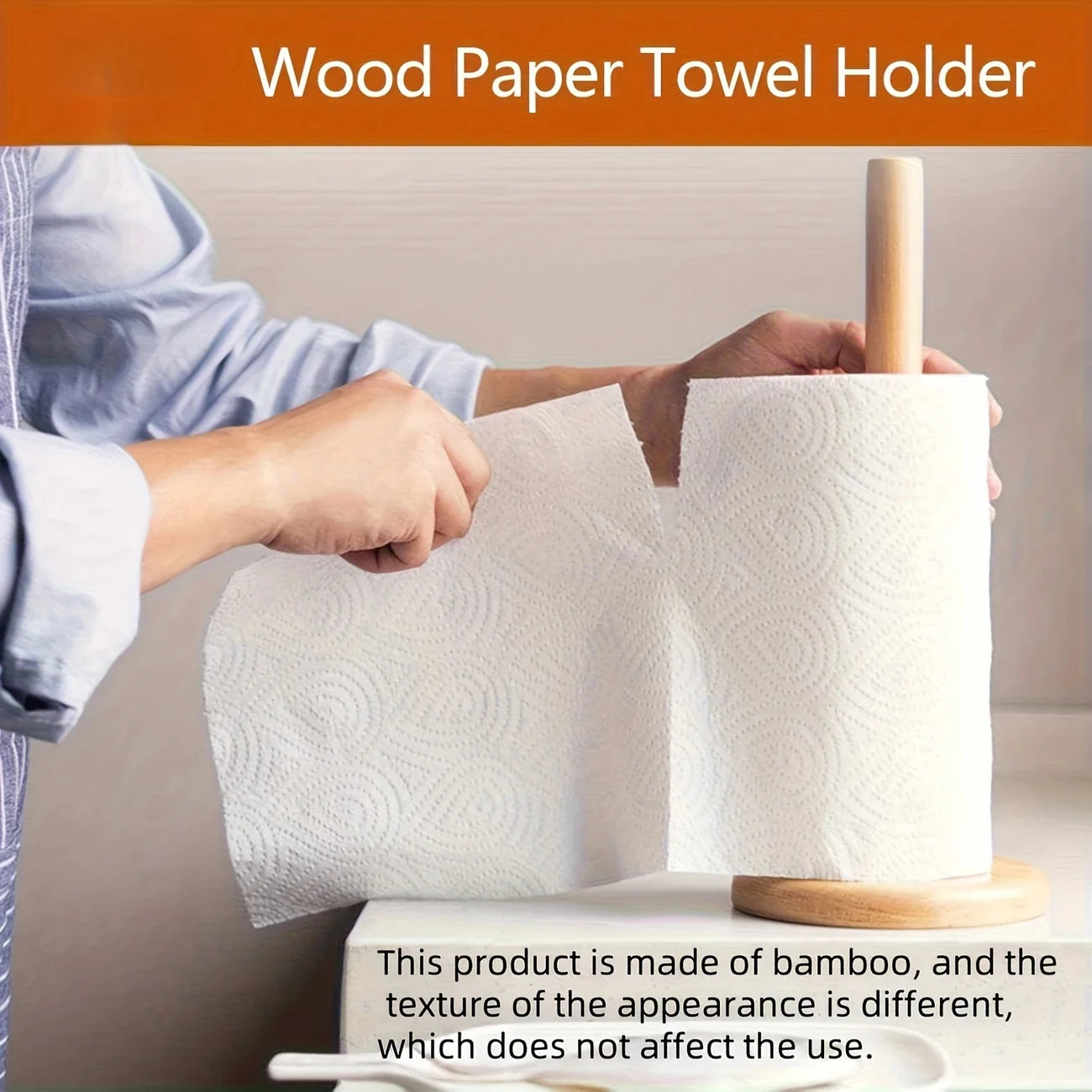 Bamboo Paper Towel Holder