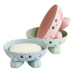 Cartoon Smiley Soap Box – Hand Shape Drain Soap Holder for Bathroom