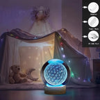 3D Flower of Life Crystal Ball USB Night Light