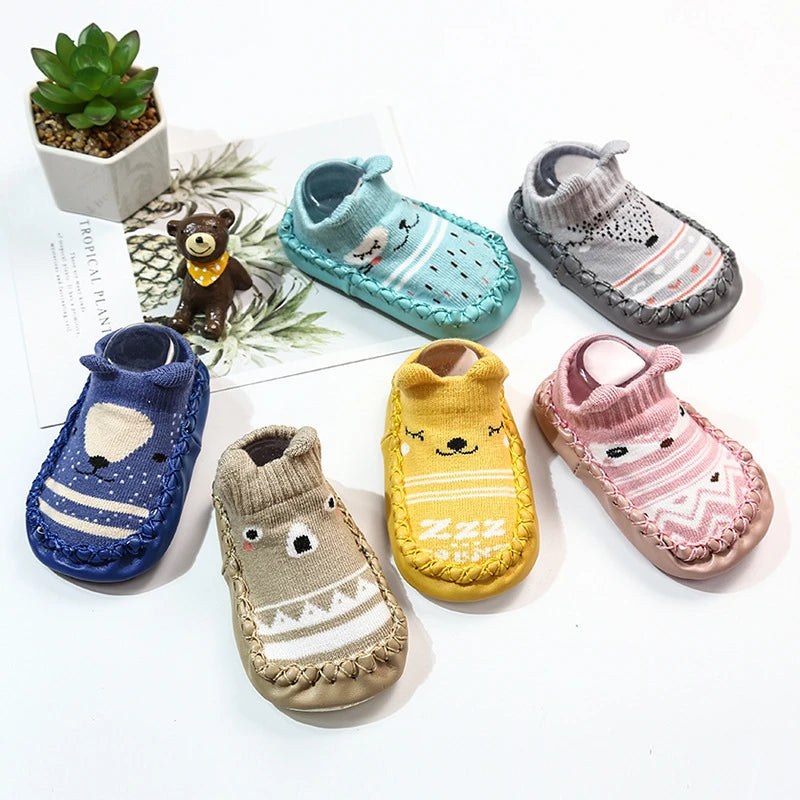 Baby Socks Slippers Rubber Sole Anti-Slip Indoor Shoes for Toddlers