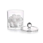 Acrylic Cotton Pad Holder Bamboo Lid Organizer